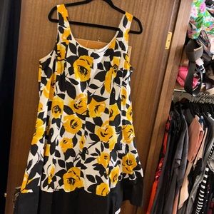 Plus size black and yellow dress barn dress
